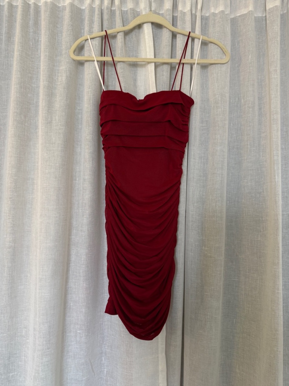 Princess Polly Burgundy Ruched Slip Mini Dress